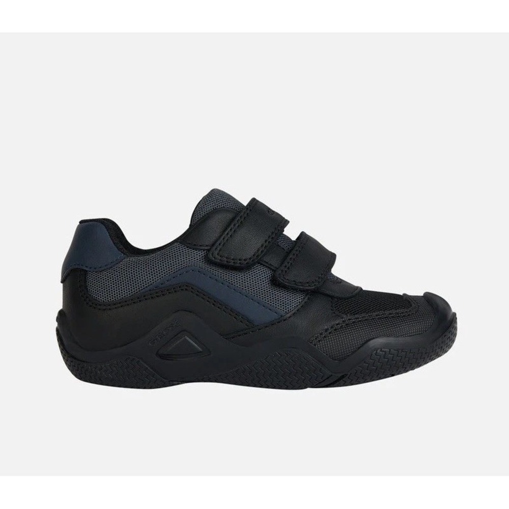 GEOX RESPIRA New‎ Wader LEATHER Sneakers Shoes 6.5 Big Kids Black ITALIAN PATENT